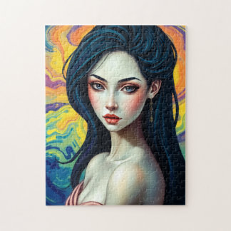 Vibrant Abstrakt Beauty Porträtt Pussel