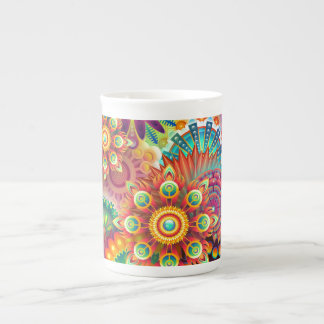 Vibrant Abstrakt Benporslin Mugg
