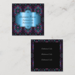 Vibrant Abstrakt Blommigt Fyrkantigt Visitkort