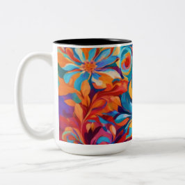 Vibrant Abstrakt Blommigt Mugg