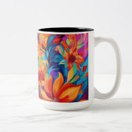 Vibrant Abstrakt Blommigt Mugg