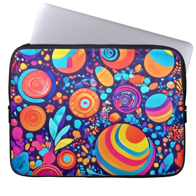 Vibrant Abstrakt Bubble Universe Laptop Fodral (Framsidan)