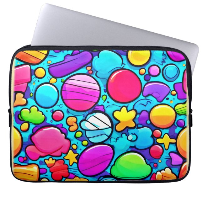 Vibrant Abstrakt Candyland Laptop Fodral (Framsidan)