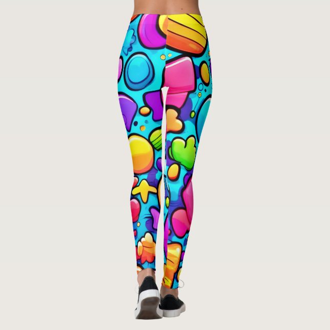 Vibrant Abstrakt Candyland Leggings (Baksida)