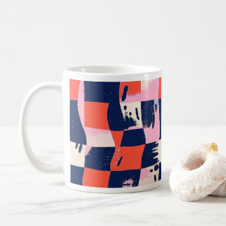 Vibrant Abstrakt Checkerboard Mugg