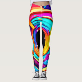 Vibrant Abstrakt Cosmic Vortex Art Leggings