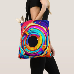 Vibrant Abstrakt Cosmic Vortex Art Tygkasse