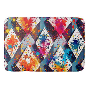 Vibrant Abstrakt Diamond Mönster Badrumsmatta