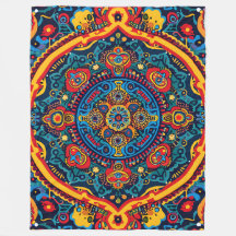 Vibrant Abstrakt Ethnic Huichol Tribal Mönster