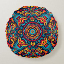 Vibrant Abstrakt Ethnic Huichol Tribal Mönster