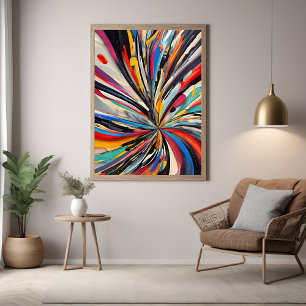 Vibrant Abstrakt Explosion Modern Art Poster