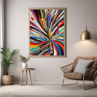 Vibrant Abstrakt Explosion Modern Art Poster