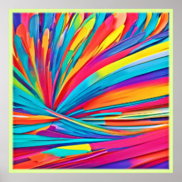 Vibrant Abstrakt Färg Burst Poster