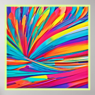 Vibrant Abstrakt Färg Burst Poster