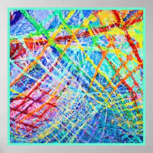 Vibrant Abstrakt Färg Explosion Mönster Poster