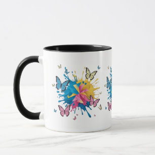 Vibrant Abstrakt Färg Stänk Art för modern Mugg