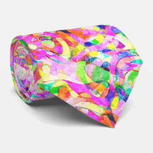 Vibrant Abstrakt Färg Stänk Necktie Slips