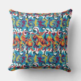 Vibrant Abstrakt Färgfull geometrisk Vinkarare Mön Kudde