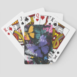 Vibrant Abstrakt Fjärilsflykt (7) Casinokort