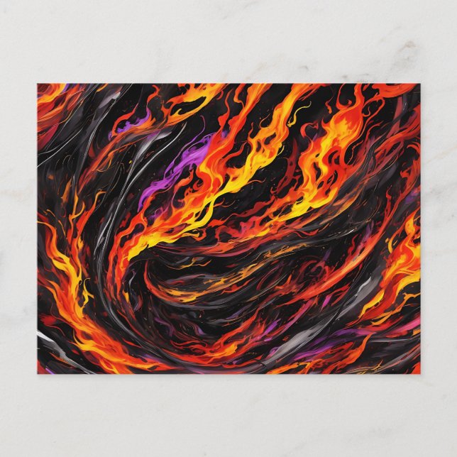 Vibrant Abstrakt Flame Vykort (Framsida)