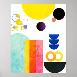 Vibrant Abstrakt Frihandsväggskonst Poster