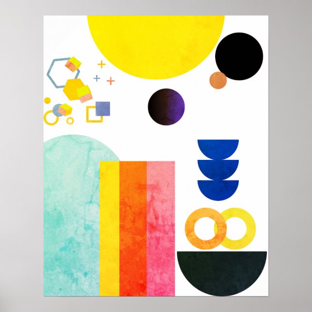 Vibrant Abstrakt Frihandsväggskonst Poster (Framsidan)