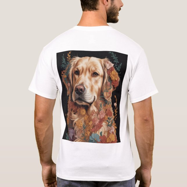 Vibrant Abstrakt Hund Porträtt T Shirt (Baksida)