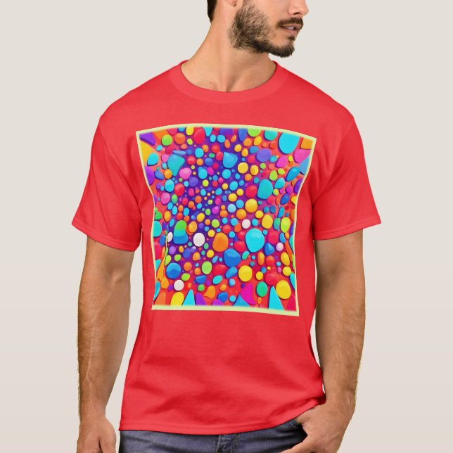 Vibrant Abstrakt Kaleidoscope T Shirt (Framsida)