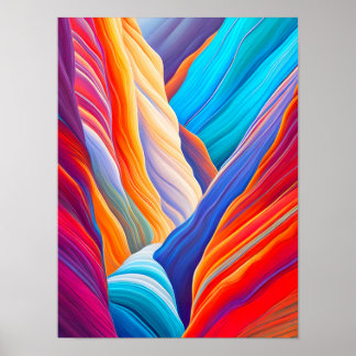 Vibrant Abstrakt Liggande vid Grand Canyon Poster