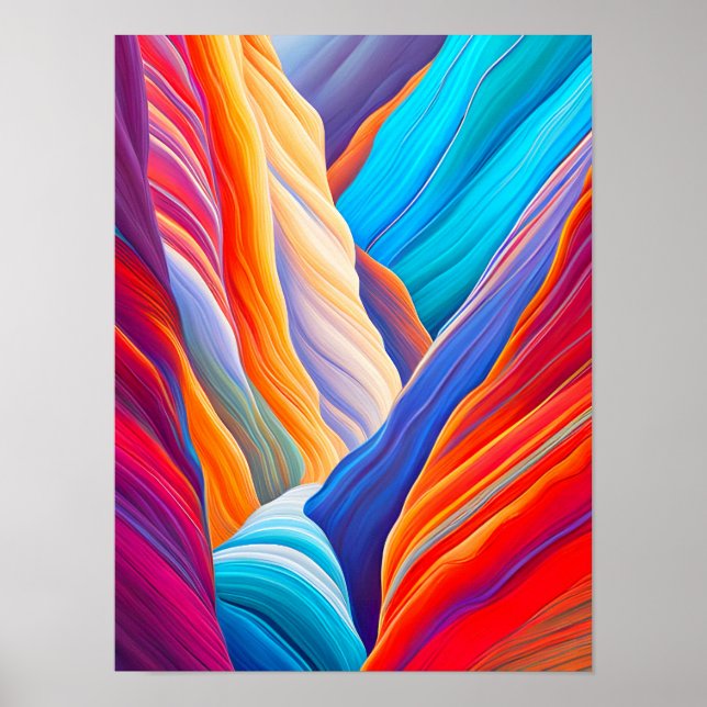 Vibrant Abstrakt Liggande vid Grand Canyon Poster (Framsidan)