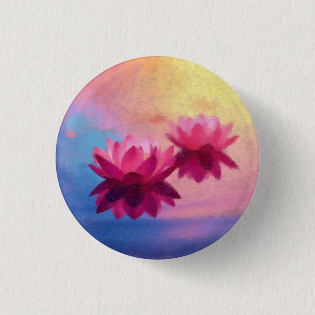 Vibrant Abstrakt Lotus Flowers Knapp (Framsida)