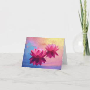 Vibrant Abstrakt Lotus Flowers Tack Kort