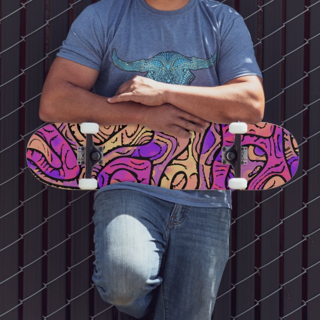 Vibrant Abstrakt Mini Skateboard Bräda 18,5 Cm (Utomhus 3)