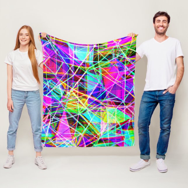 Vibrant Abstrakt Mönster design Fleecefilt (På plats)