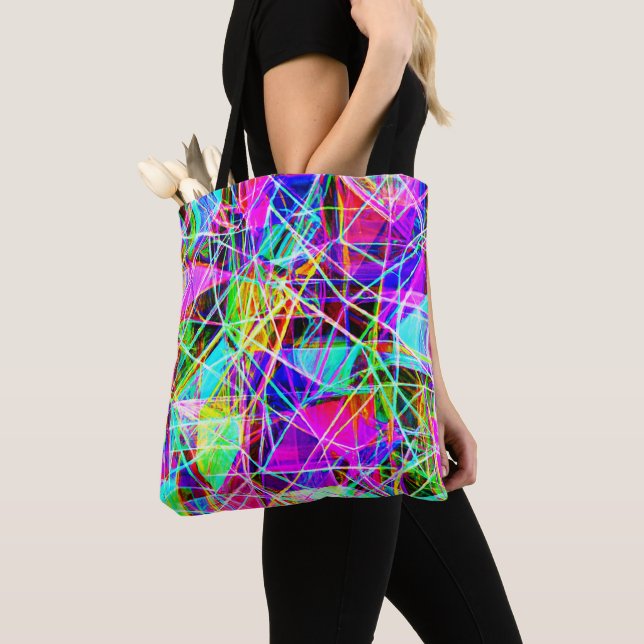 Vibrant Abstrakt Mönster design Tygkasse (Närbild)