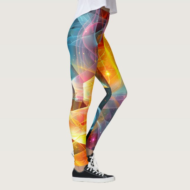 Vibrant Abstrakt Mönster Leggings (Höger)
