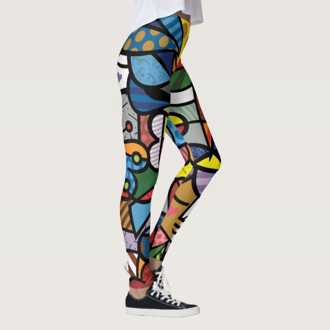 Vibrant Abstrakt Mönster Leggings (Höger)