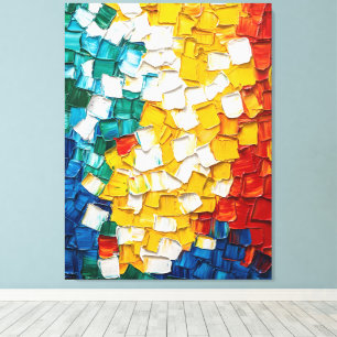 Vibrant Abstrakt Oljemålning Canvastryck