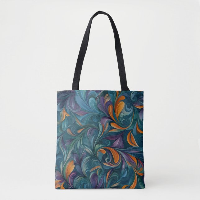 Vibrant Abstrakt Paisley-Inspired Mönster (2) Tygkasse (Framsida)