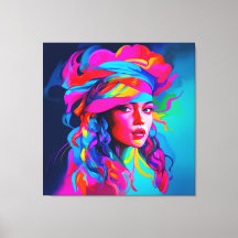 Vibrant Abstrakt Porträtt