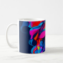 Vibrant Abstrakt Porträtt Kaffemugg