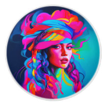 Vibrant Abstrakt Porträtt