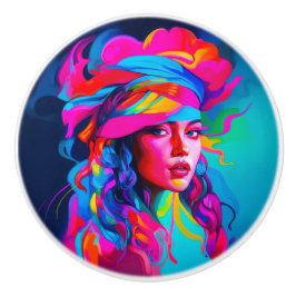 Vibrant Abstrakt Porträtt Knopp