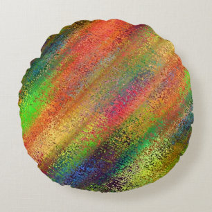 Vibrant Abstrakt Rund Kudde