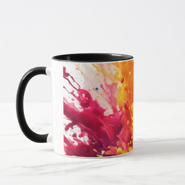 Vibrant Abstrakt Stänk Mugg (Vänster)
