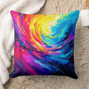 Vibrant Abstrakt Swirl Kudde