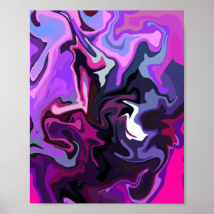 Vibrant Abstrakt Swirl of Färg Poster