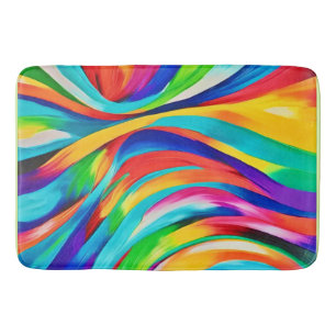 Vibrant Abstrakt Swirling Färg Art Badrumsmatta