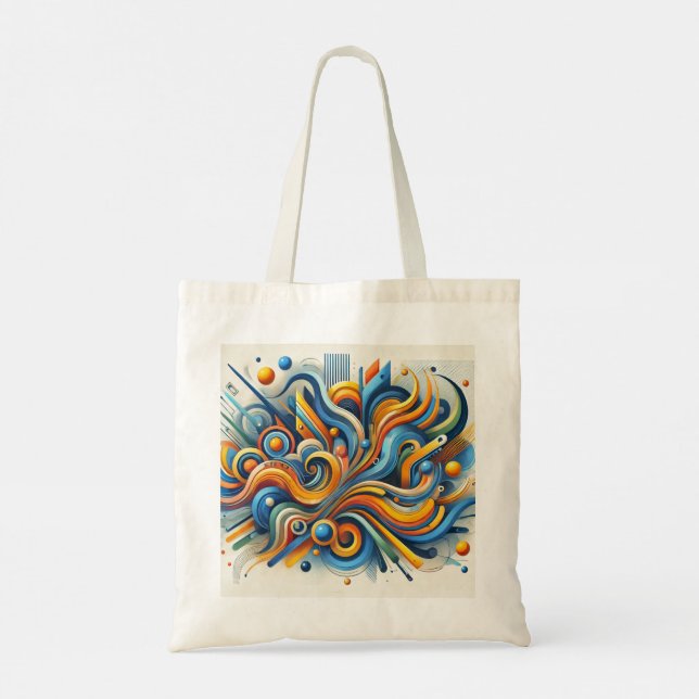 Vibrant Abstrakt Tote Bag Tygkasse (Baksida)