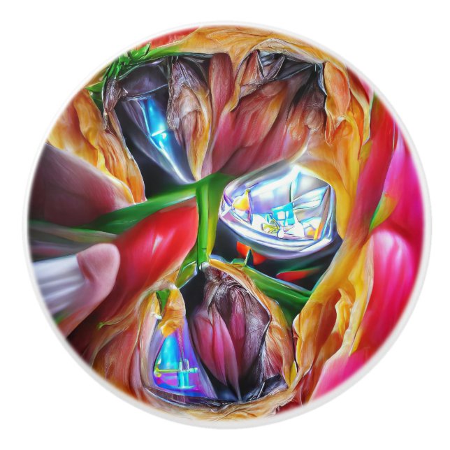 Vibrant Abstrakt Tulip Reflection Knopp (Framsidan)